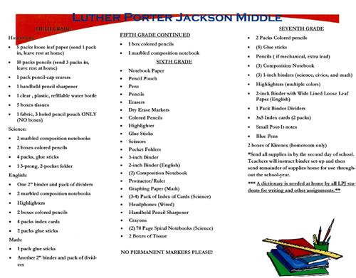 Supply List pg. 2